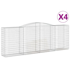 Arched Gabion Baskets 4 pcs 400x50x140/160 cm Galvanised Iron