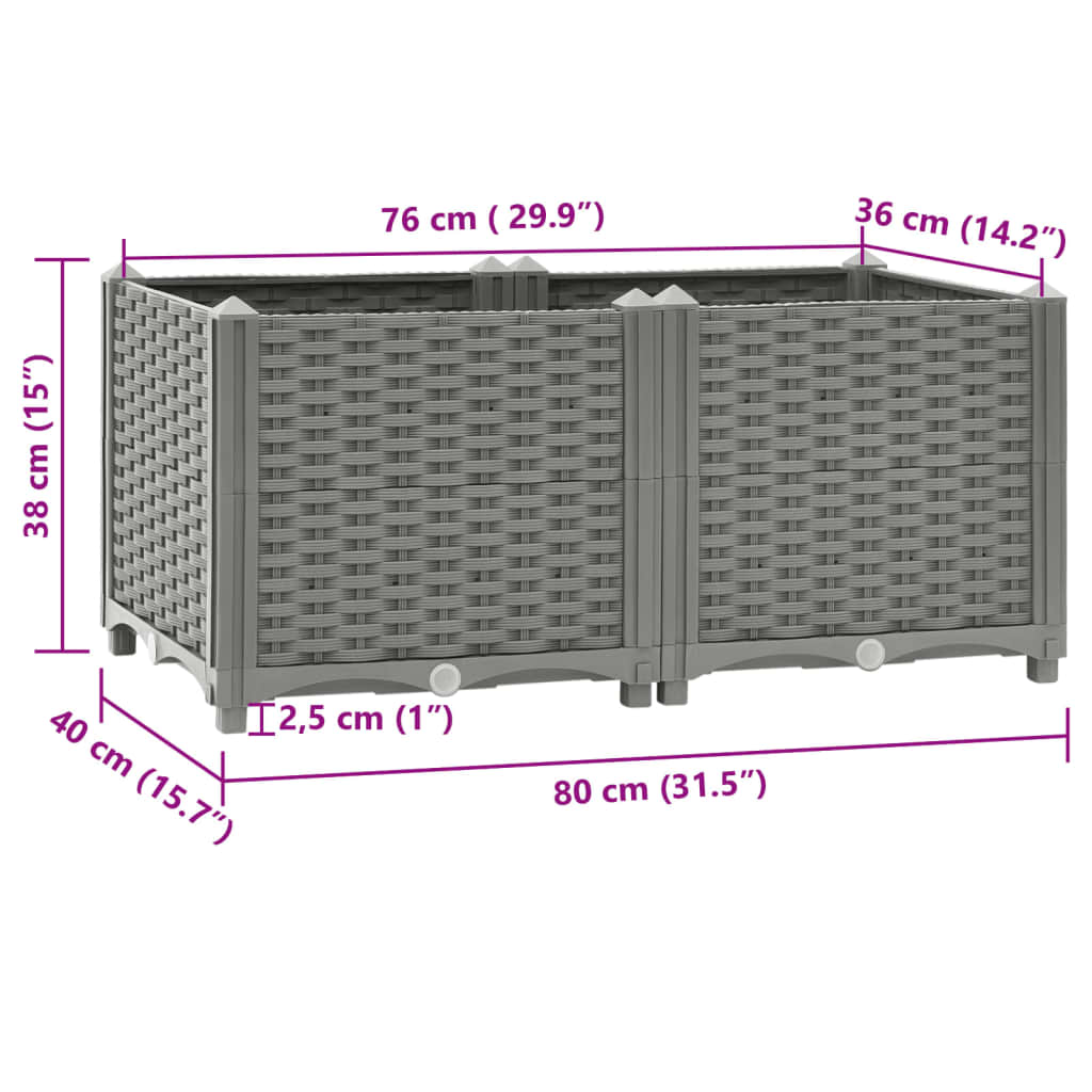 Raised Bed 80x40x38 cm Polypropylene