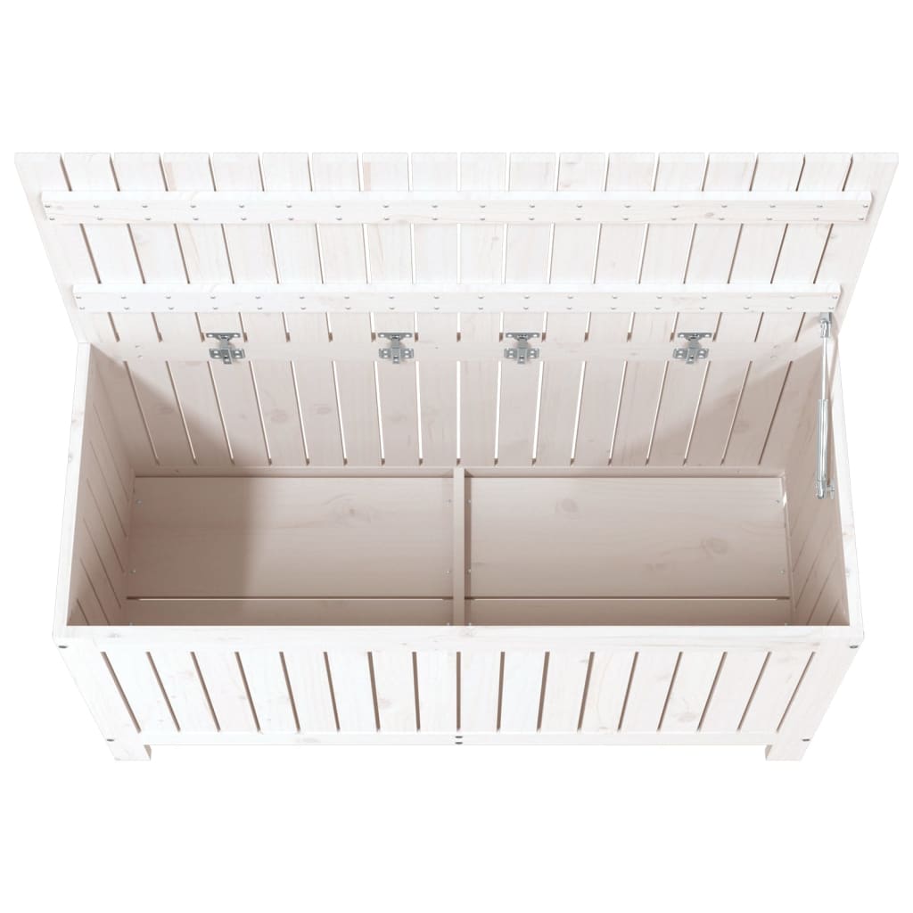 Garden Storage Box White 115x49x60 cm Solid Wood Pine