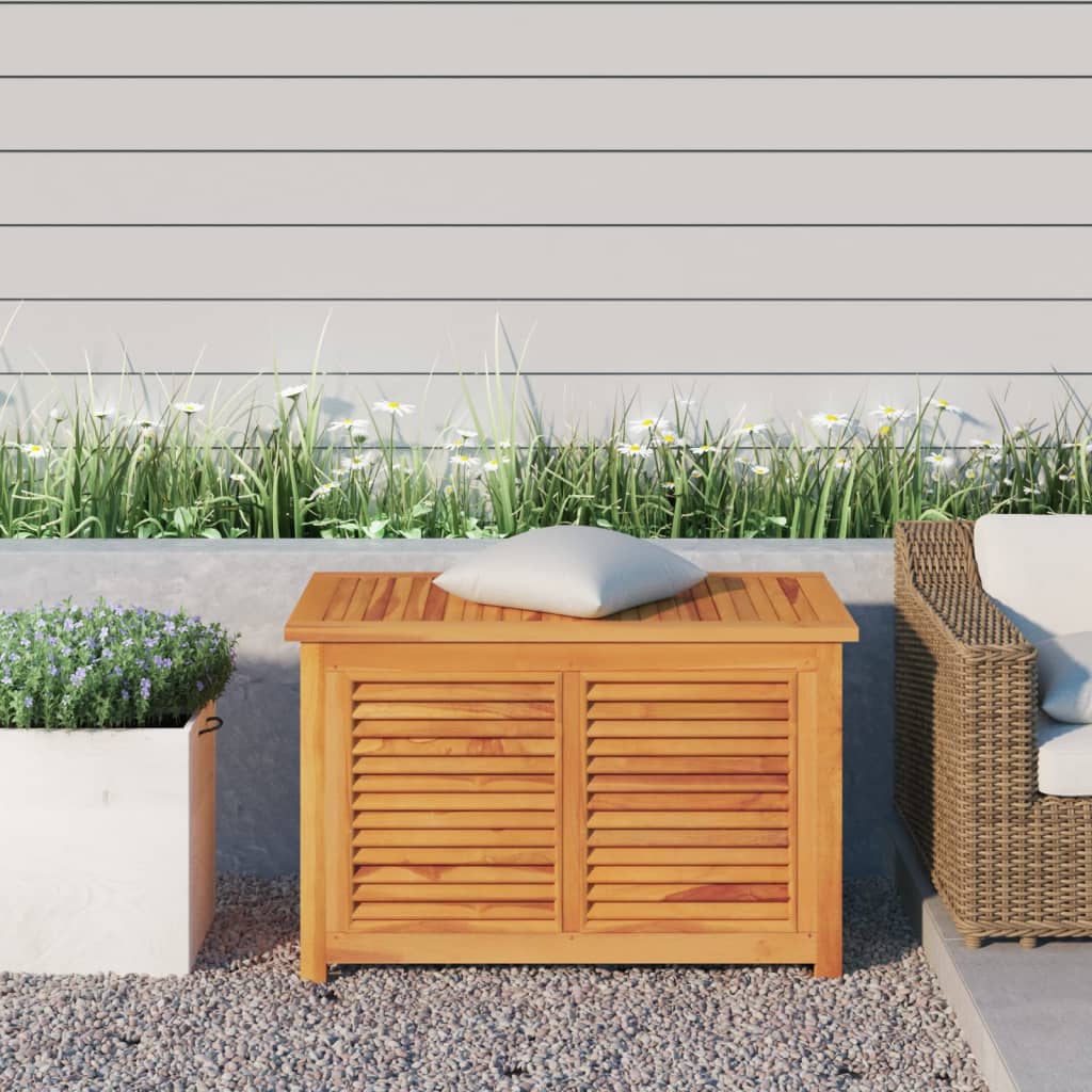 Garden Storage Box with Bag 90x50x58 cm Solid Wood Teak