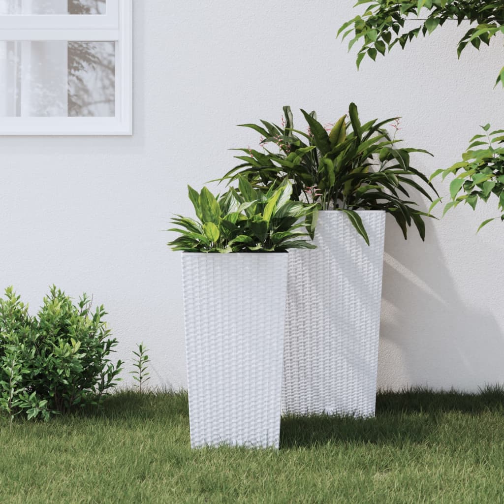 Planter with Removable Inner White 11 / 26.5 L PP Rattan