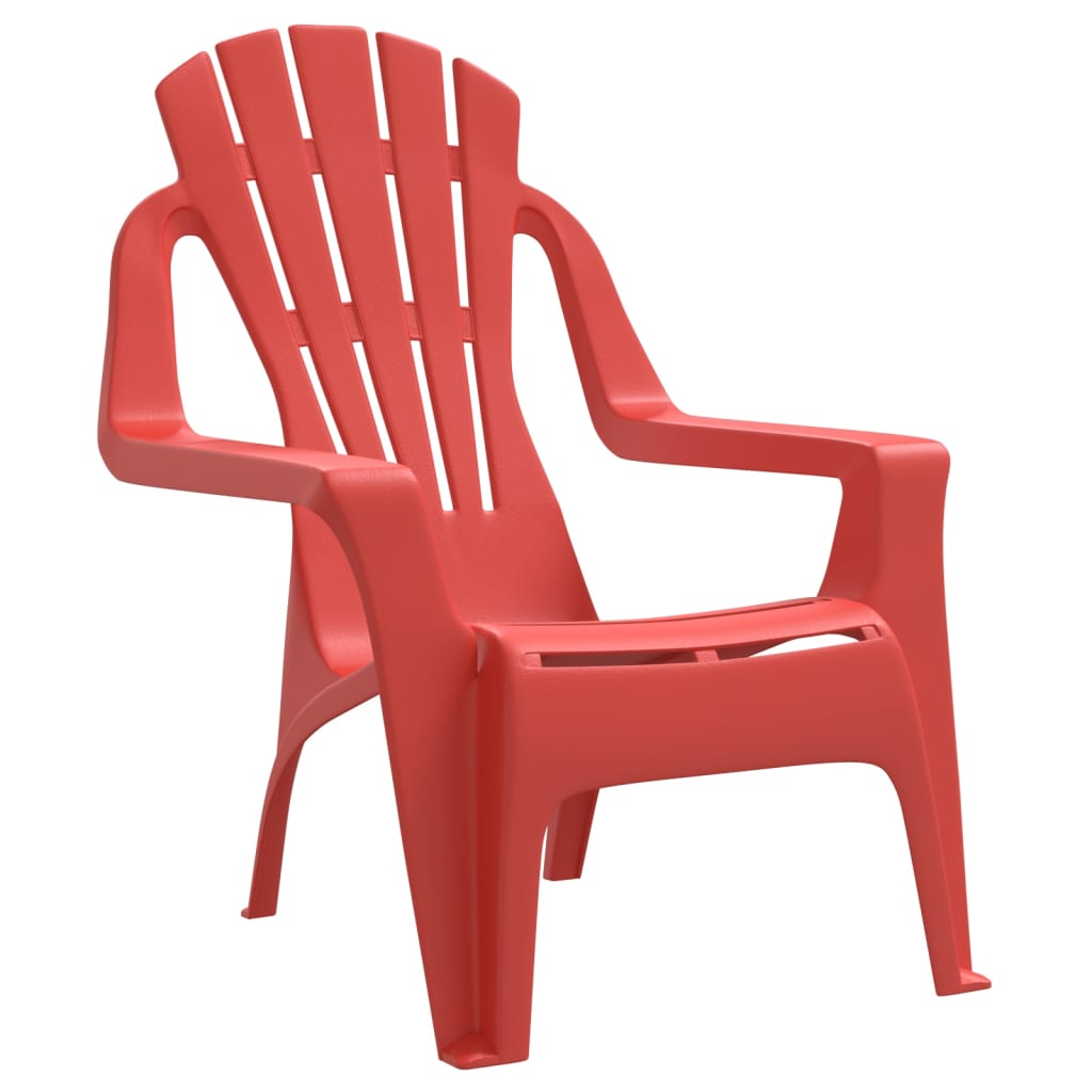 Garden Chairs 2 pcs for Children Red 37x34x44 cm PP Wooden Look