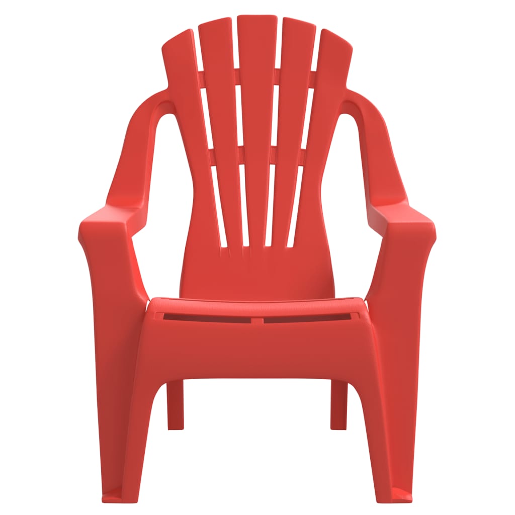 Garden Chairs 2 pcs for Children Red 37x34x44 cm PP Wooden Look