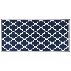 Outdoor Rug Navy and White 100x200 cm Reversible Design