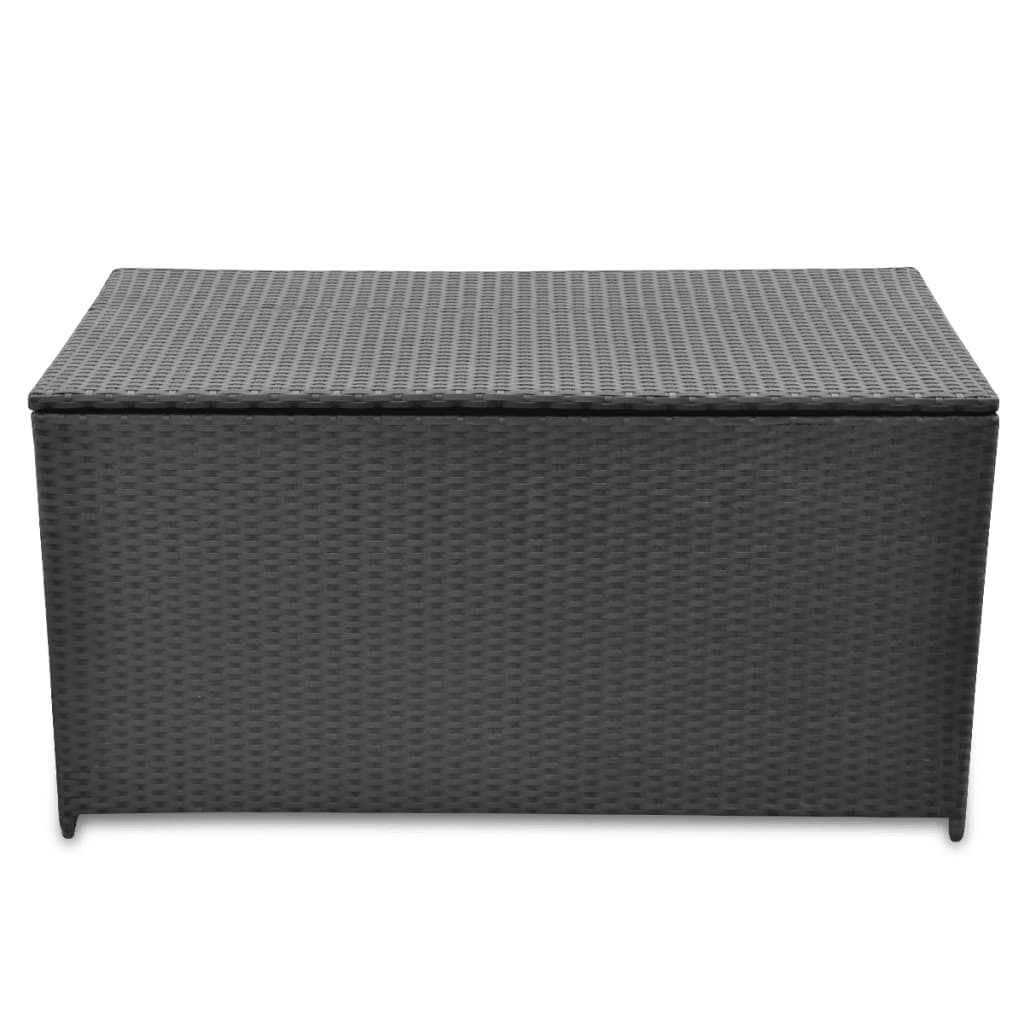 Garden Storage Box Black 120x50x60 cm Poly Rattan