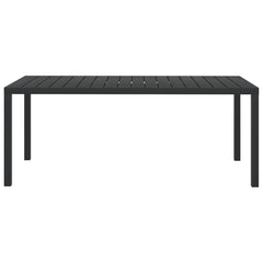 Garden Table Black 185x90x74 cm Aluminium and WPC