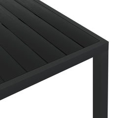 Garden Table Black 185x90x74 cm Aluminium and WPC