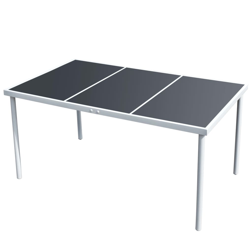 Garden Table 150x90x74 cm Black Steel