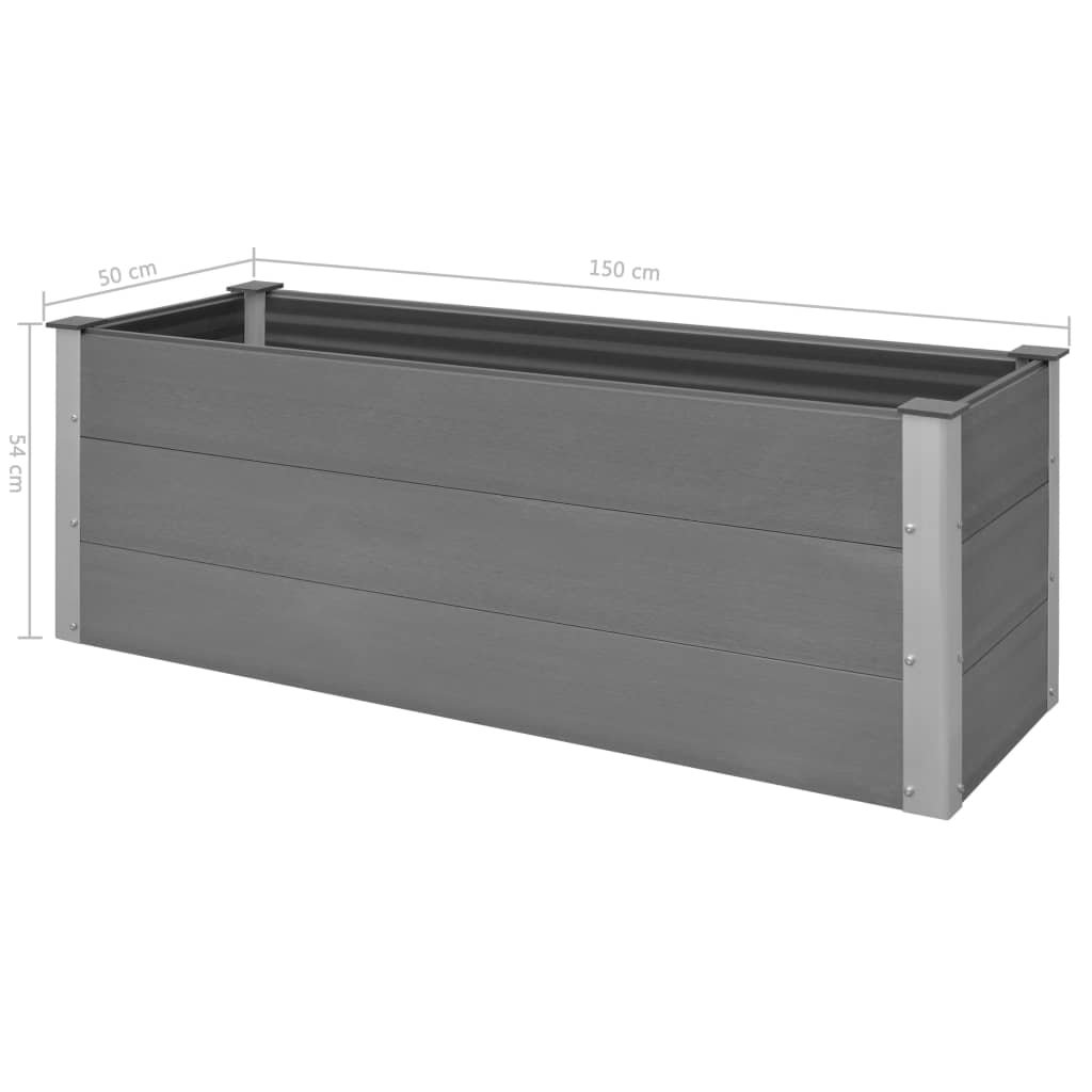 Garden Raised Bed WPC 150x50x54 cm Grey