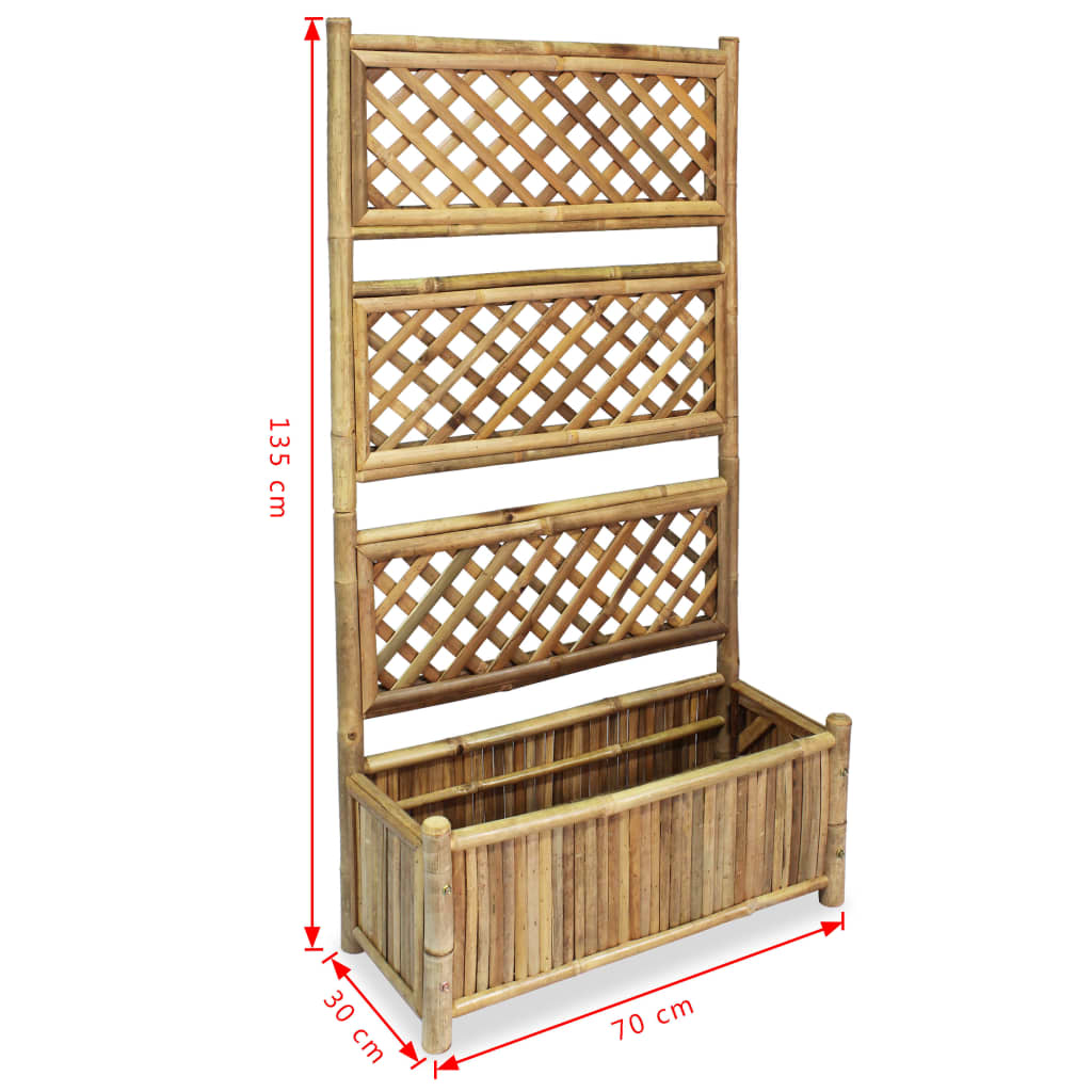 Garden Raised Bed with Trellis Bamboo 70 cm