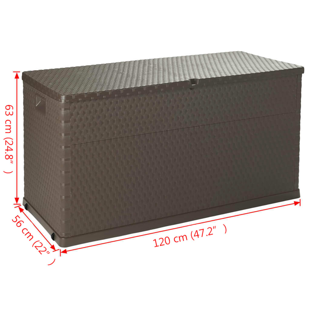 Garden Storage Box Brown 120x56x63 cm PP Rattan