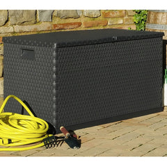 Garden Storage Box Anthracite 120x56x63 cm PP Rattan