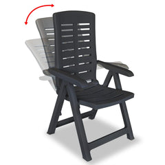 Reclining Garden Chairs 2 pcs Plastic Anthracite