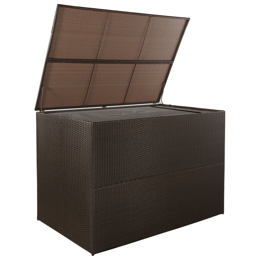 Garden Storage Box Brown 150x100x100 cm Poly Rattan