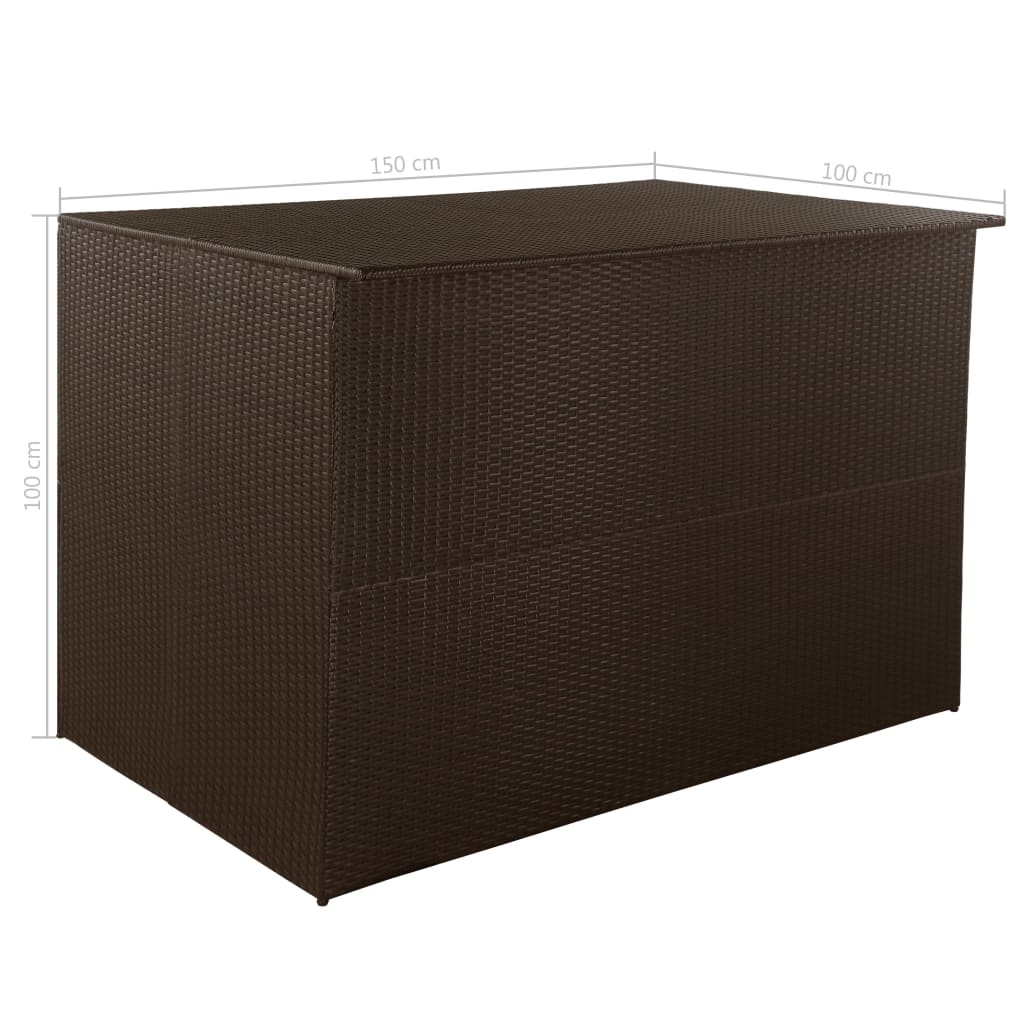 Garden Storage Box Brown 150x100x100 cm Poly Rattan