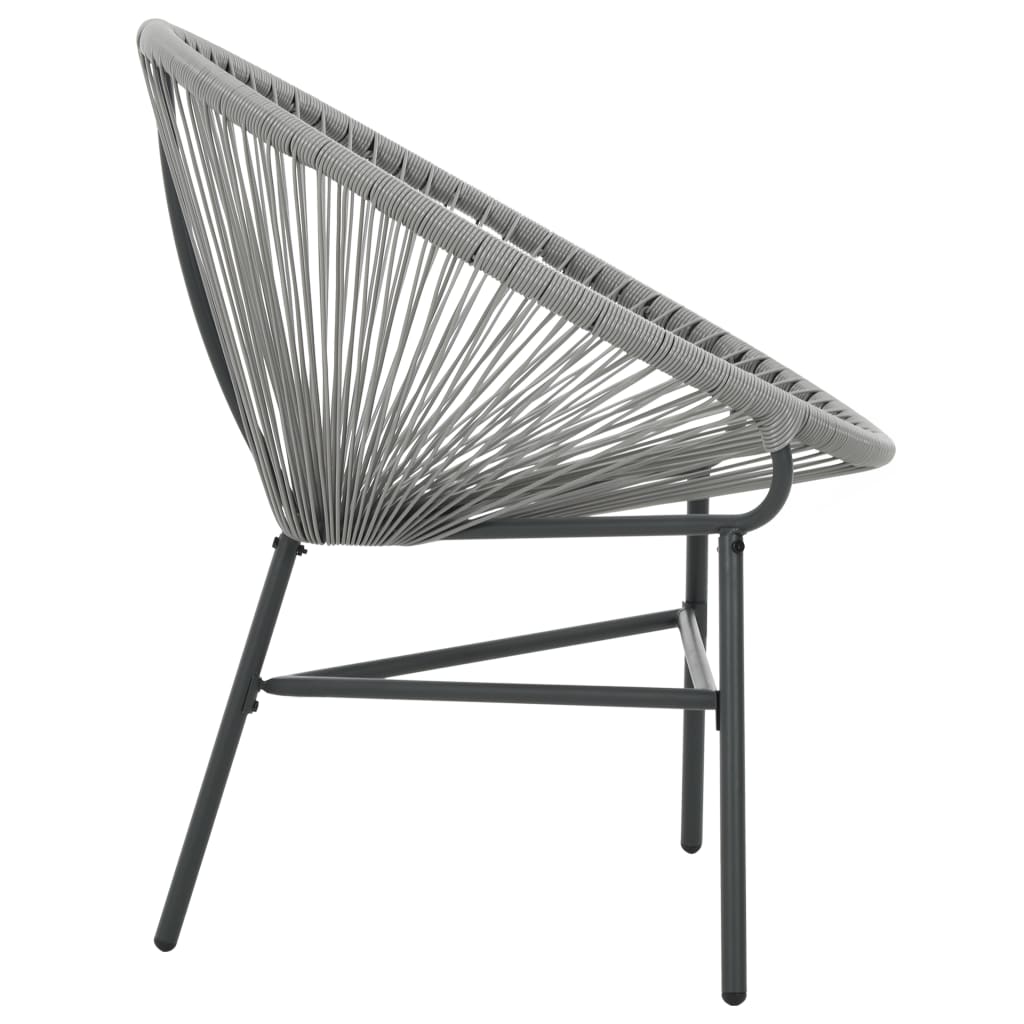 Garden Moon Chair Poly Rattan Grey