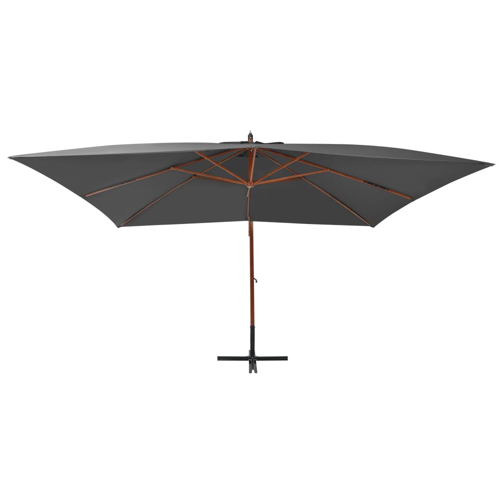 Cantilever Garden Parasol with Wooden Pole 400x300 cm Anthracite