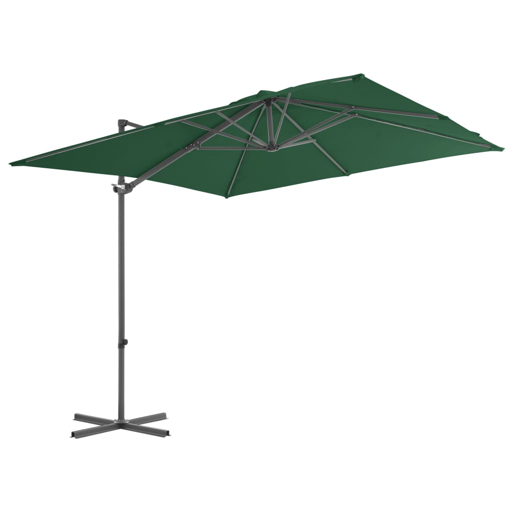 Cantilever Garden Parasol with Steel Pole Green 250x250 cm