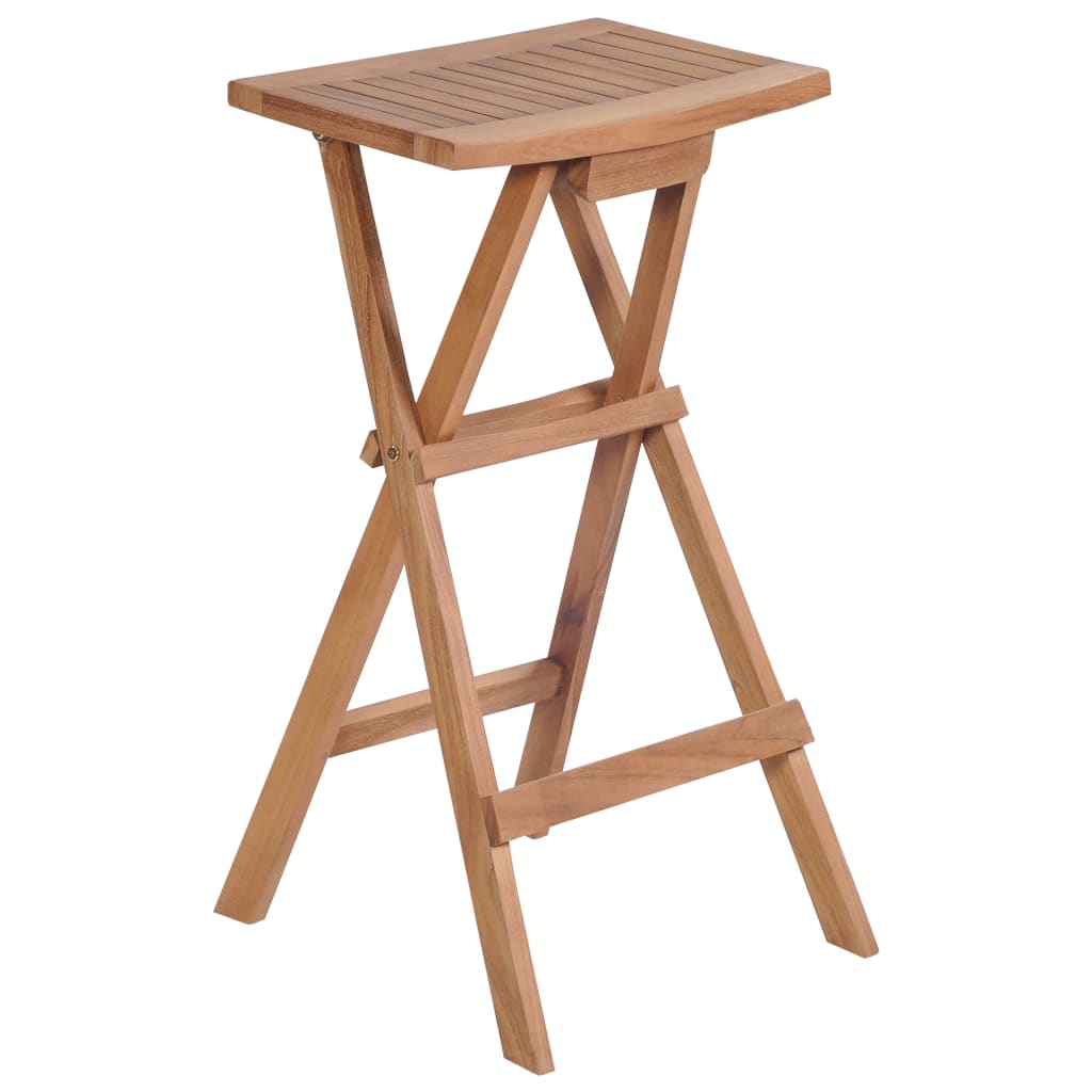 Folding Bar Stools 4 pcs Solid Teak Wood