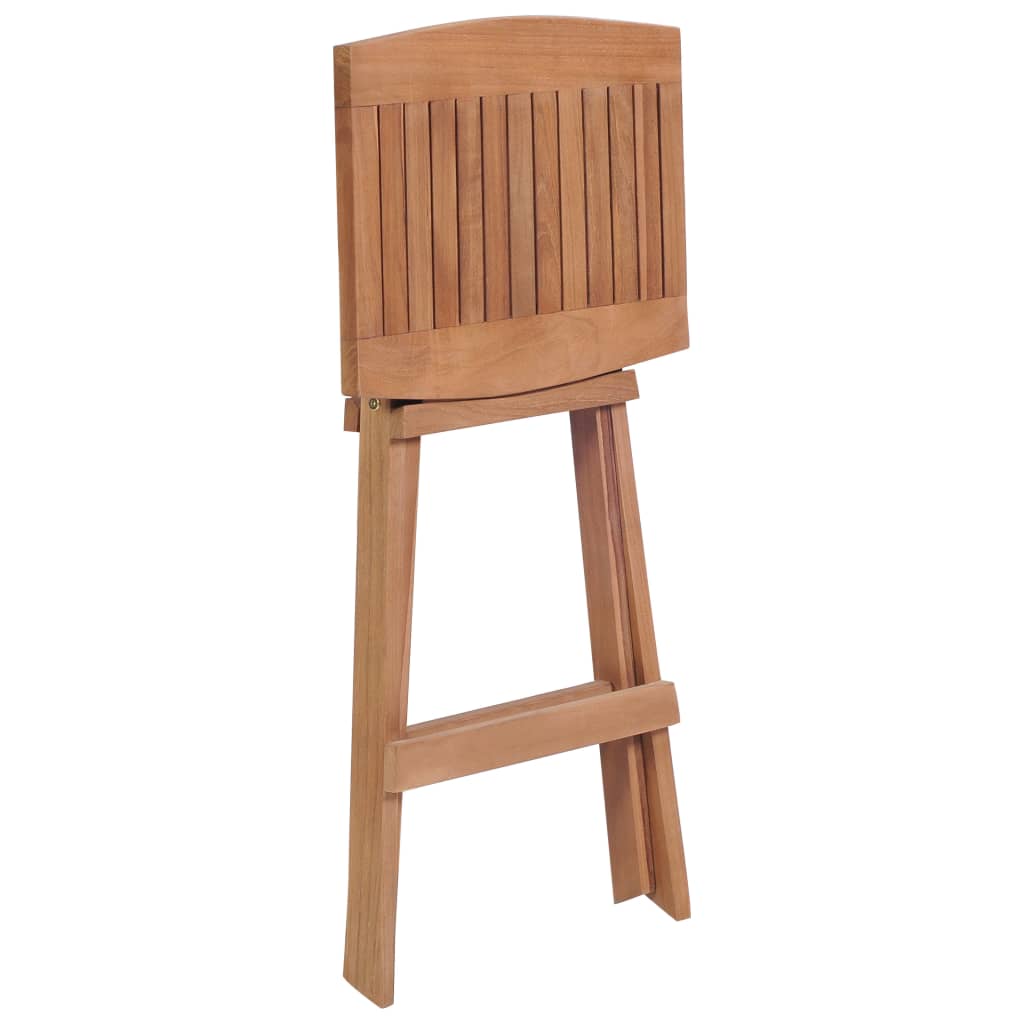 Folding Bar Stools 4 pcs Solid Teak Wood