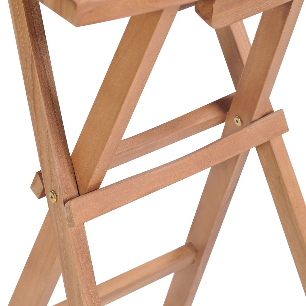 Folding Bar Stools 4 pcs Solid Teak Wood