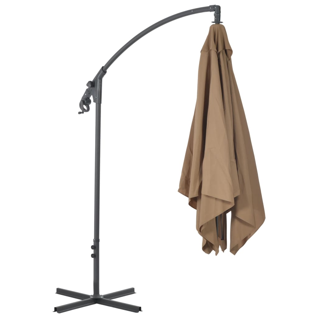 Cantilever Garden Parasol with Steel Pole 250x250 cm Taupe