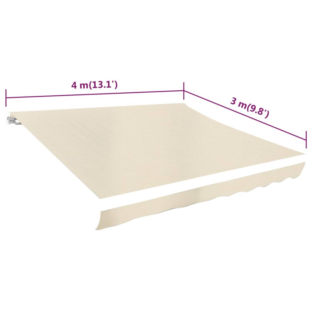 Awning Top Sunshade Canvas Cream 4 x 3 m