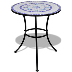 Bistro Table Blue and White 60 cm Mosaic