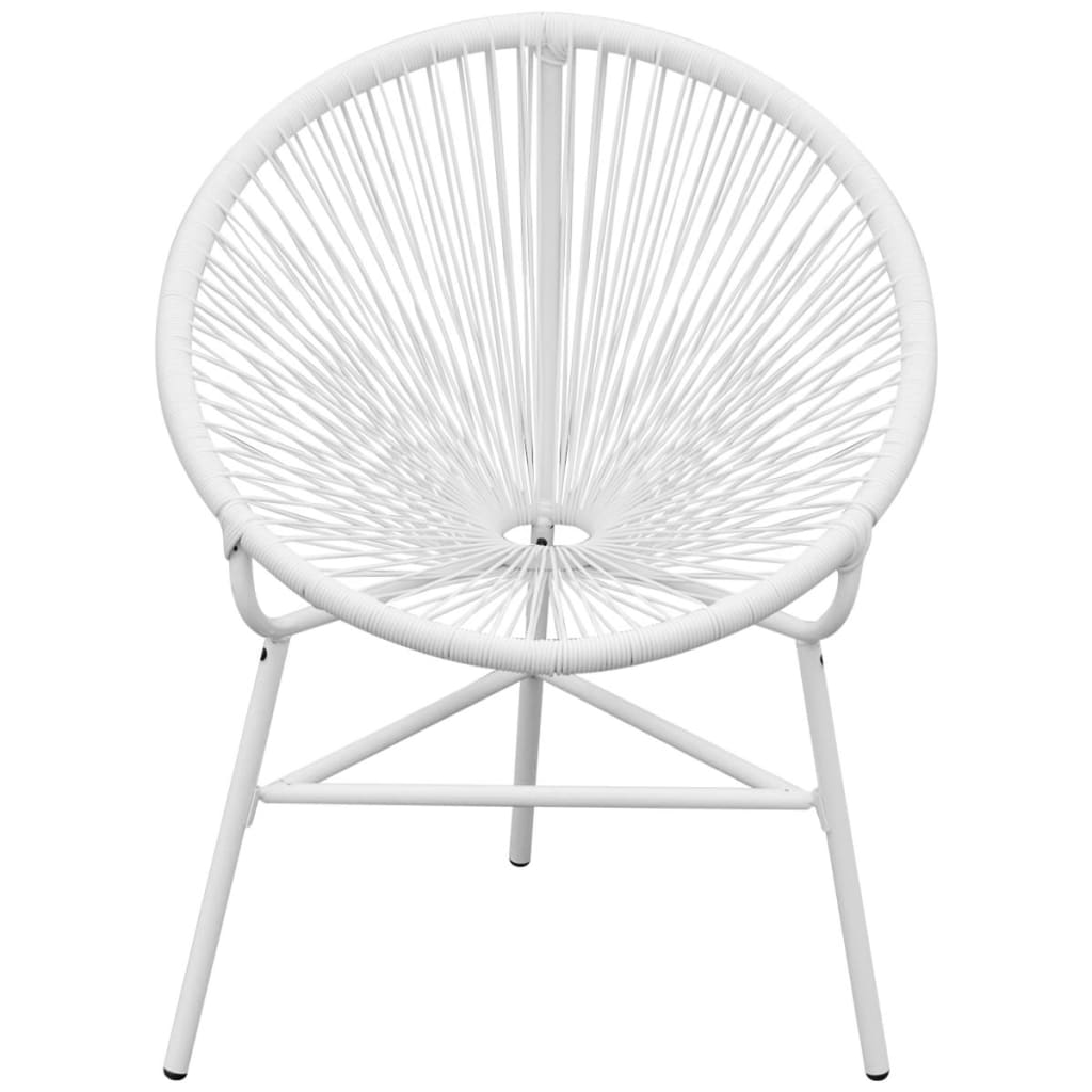 Garden String Moon Chair Poly Rattan White