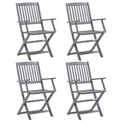 Folding Outdoor Chairs 4 pcs Solid Acacia Wood