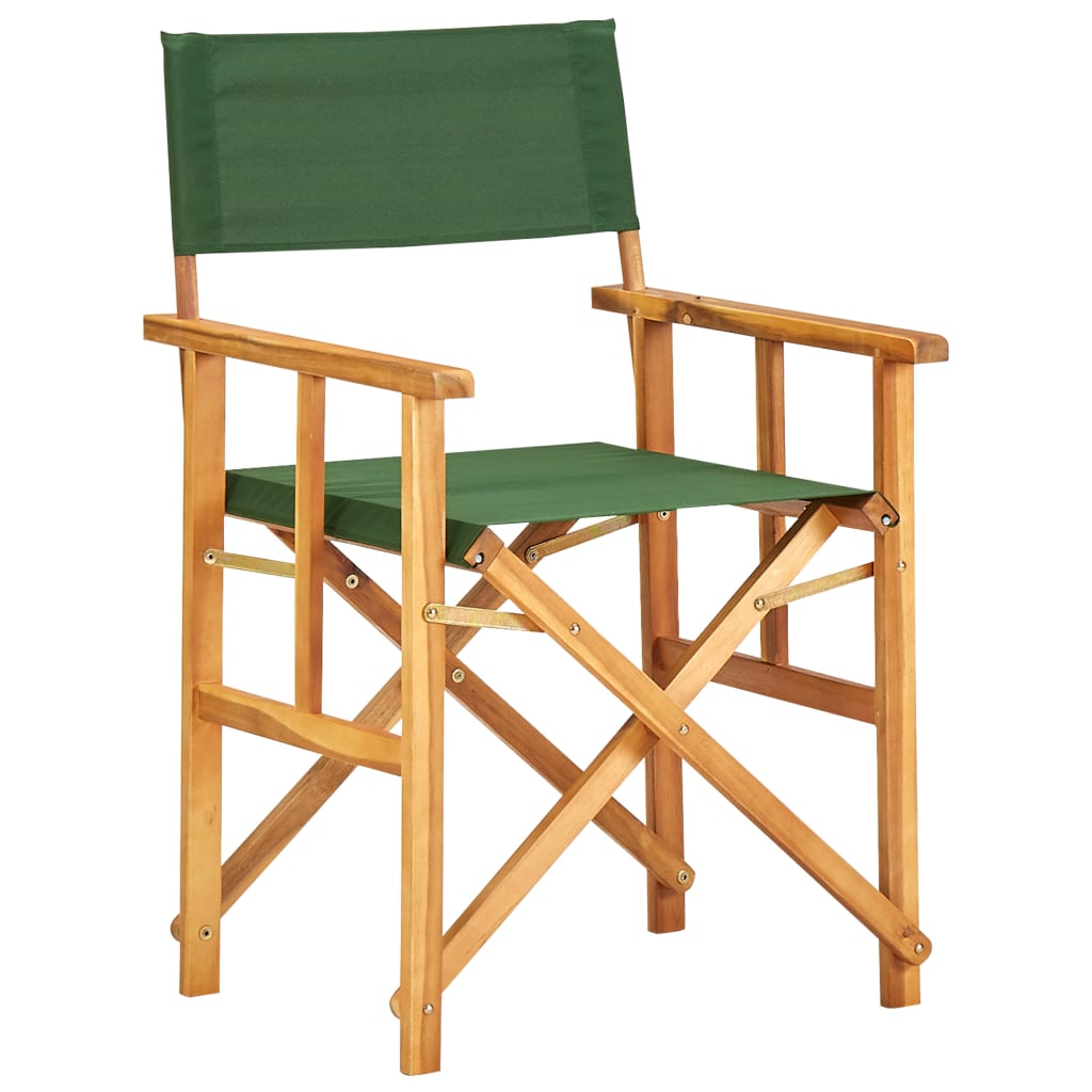 Director's Chairs 2 pcs Solid Acacia Wood Green