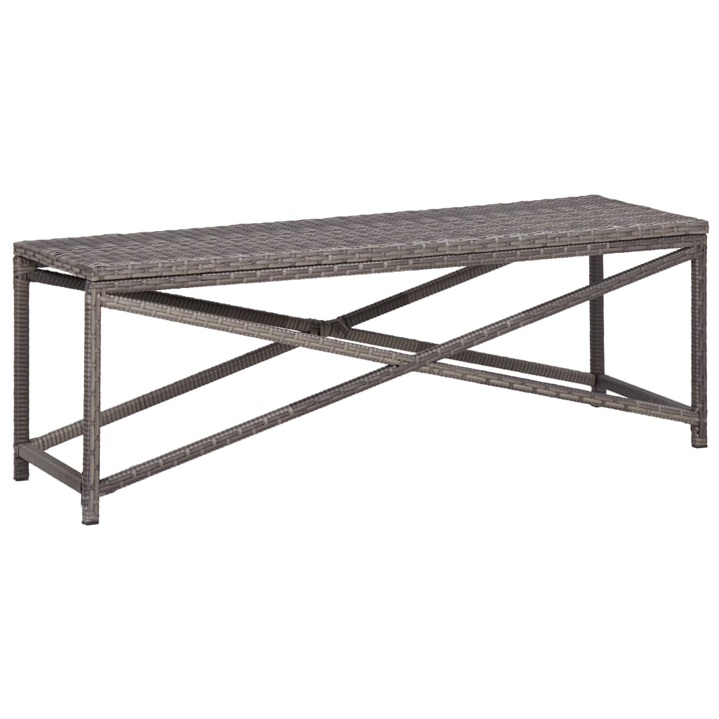 Garden Bench 120 cm Poly Rattan Grey