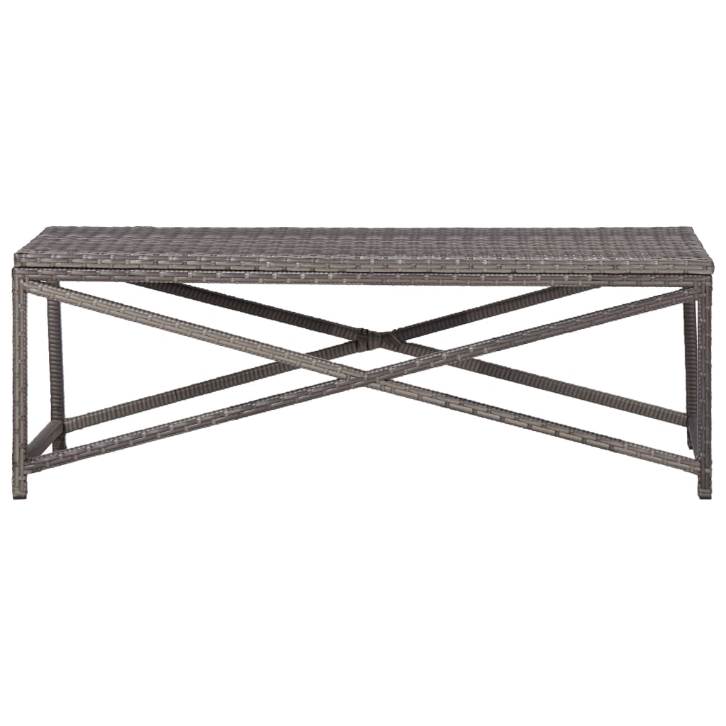 Garden Bench 120 cm Poly Rattan Grey