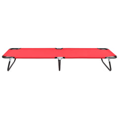 Folding Sun Lounger Red Steel