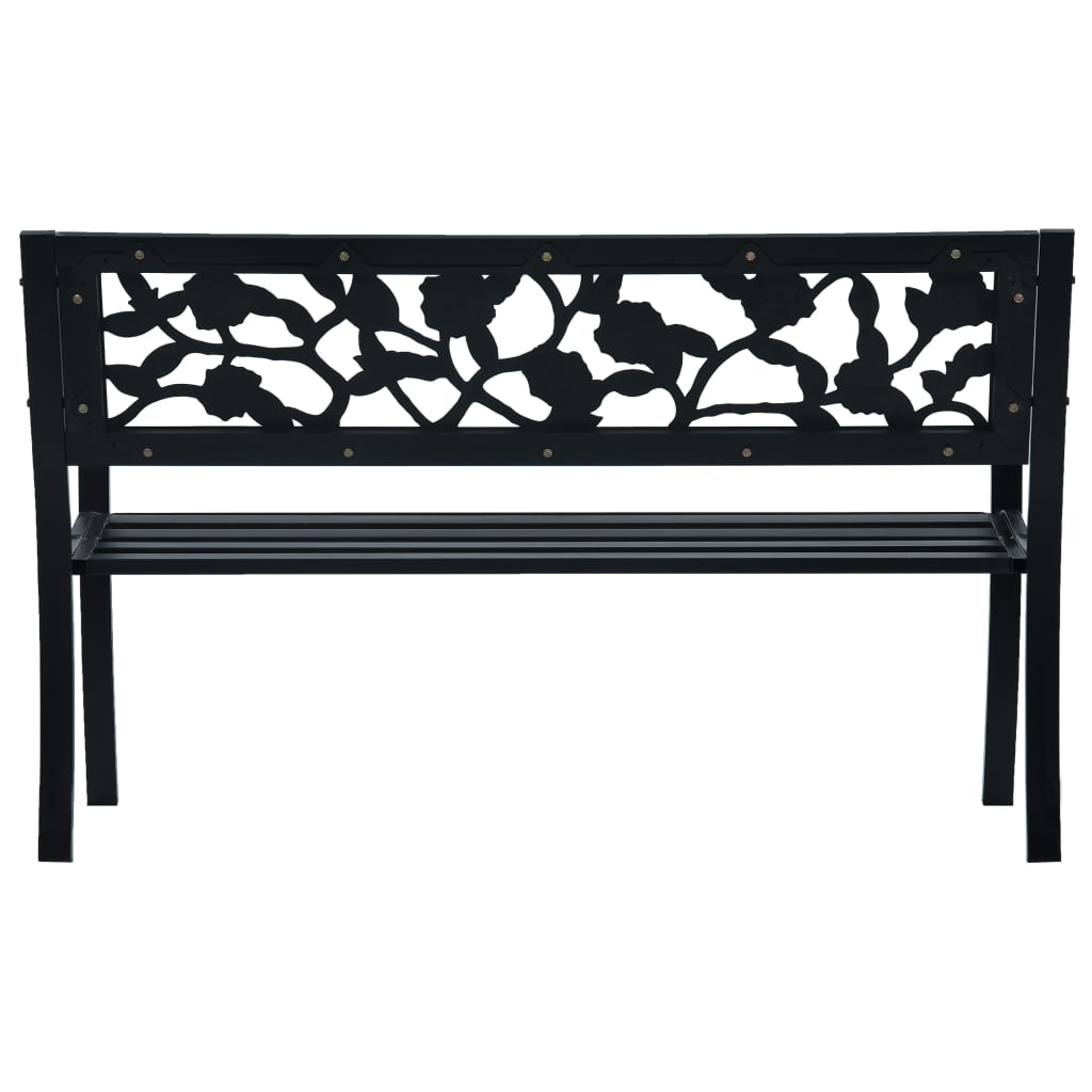 Garden Bench 125 cm Black Steel