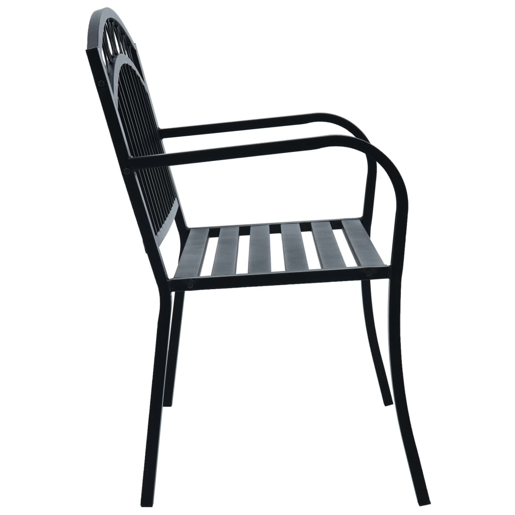 Garden Bench 125 cm Black Steel