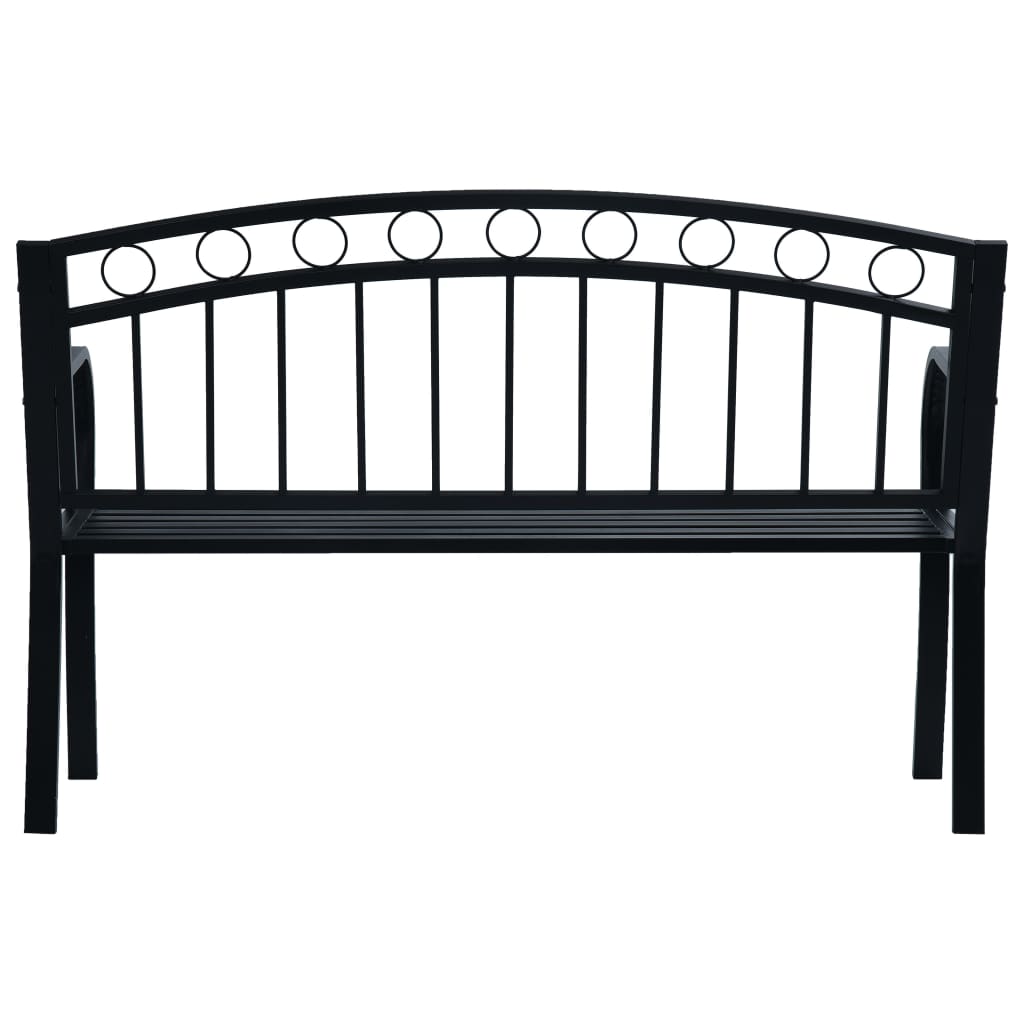 Garden Bench 125 cm Black Steel