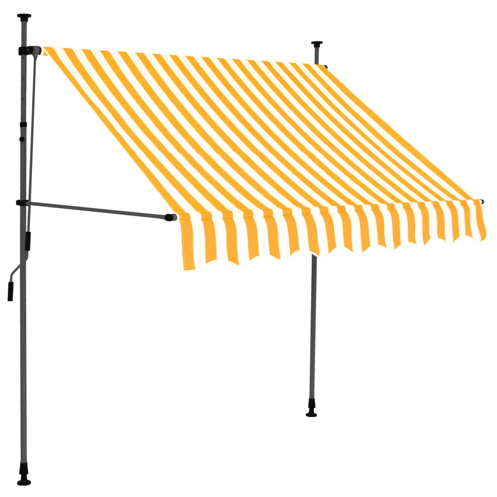 Manual Retractable Awning with LED 150 cm White and Orange