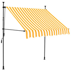 Manual Retractable Awning with LED 150 cm White and Orange