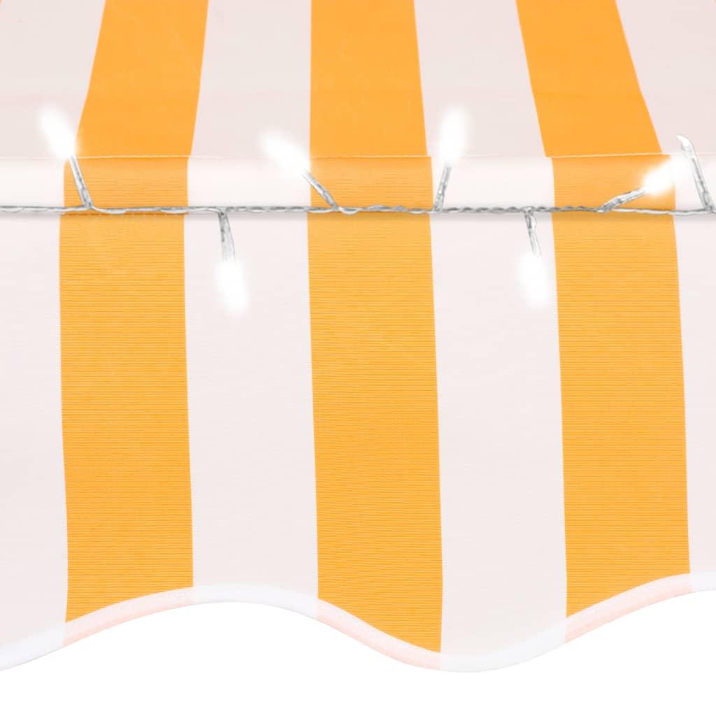 Manual Retractable Awning with LED 150 cm White and Orange