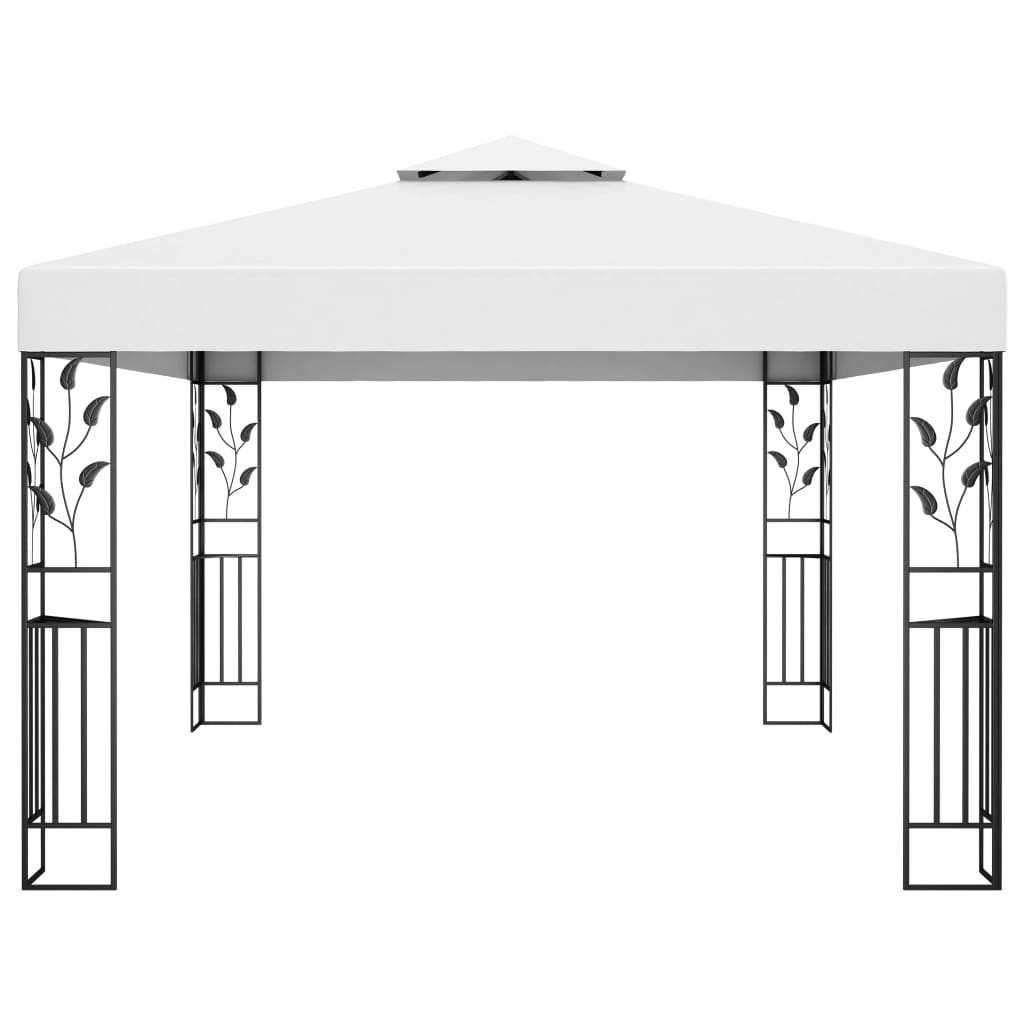 Gazebo with Double Roof 3x4 m White