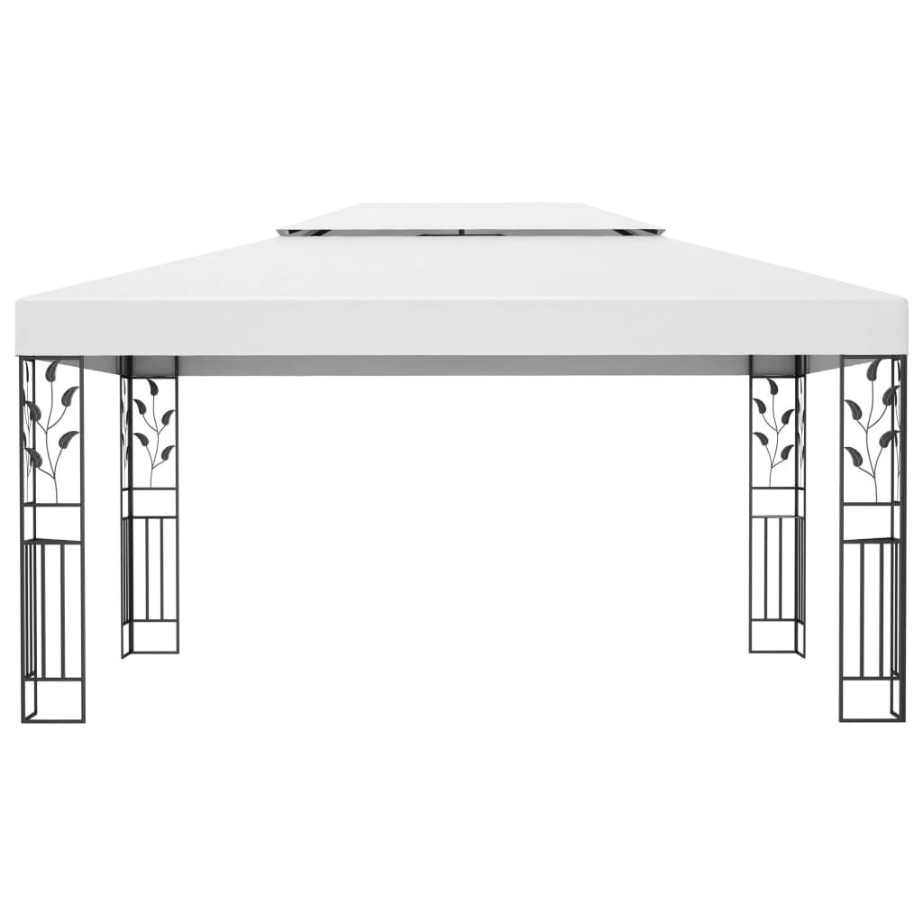 Gazebo with Double Roof 3x4 m White