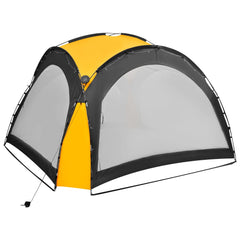 Party Tent with LED and 4 Sidewalls 3.6x3.6x2.3 m Yellow