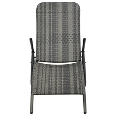 Folding Sun Lounger Poly Rattan Grey