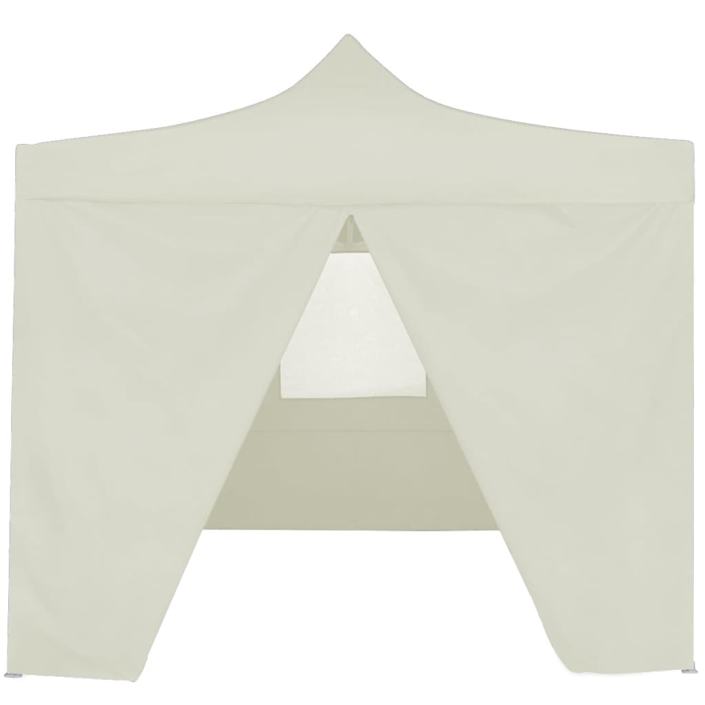 Professional Folding Party Tent with 4 Sidewalls 2x2 m Steel Cream