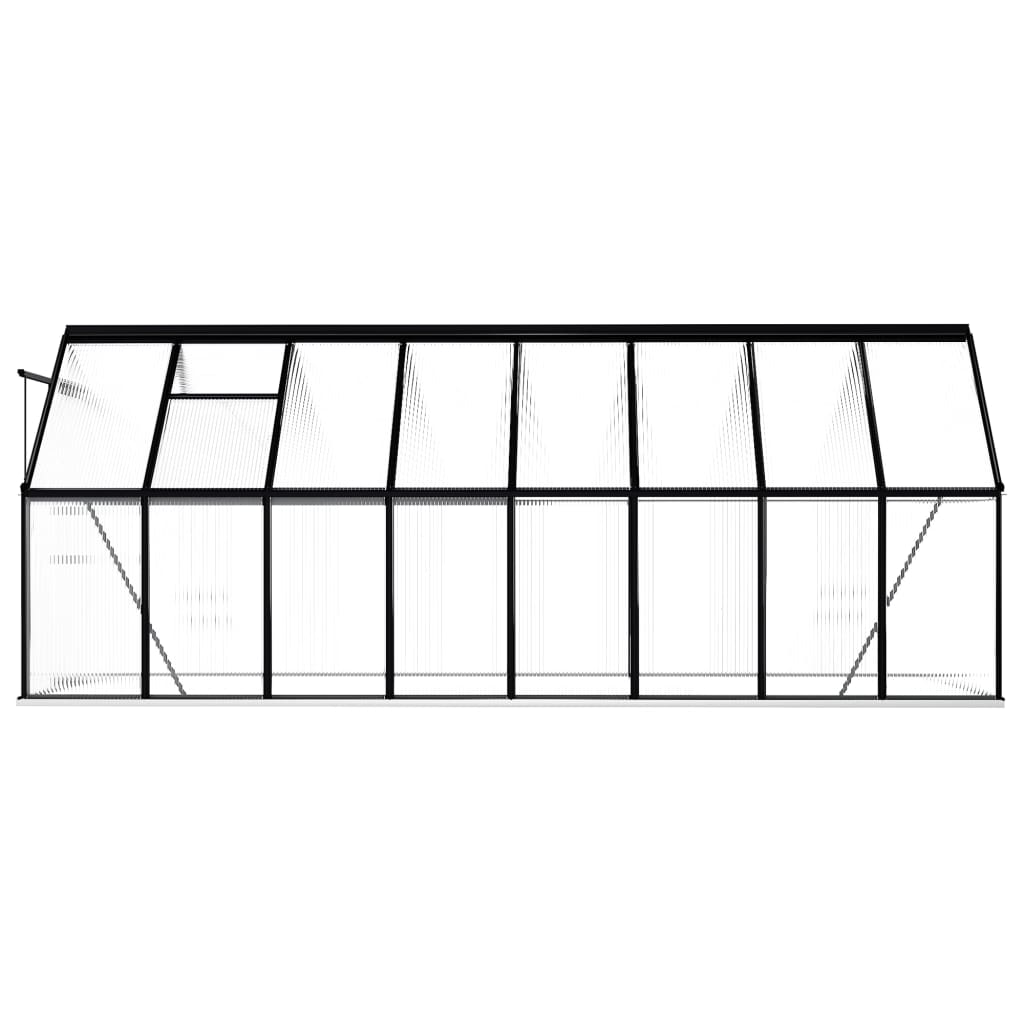 Greenhouse with Base Frame Anthracite Aluminium 9.31 m²