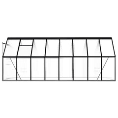 Greenhouse with Base Frame Anthracite Aluminium 9.31 m²