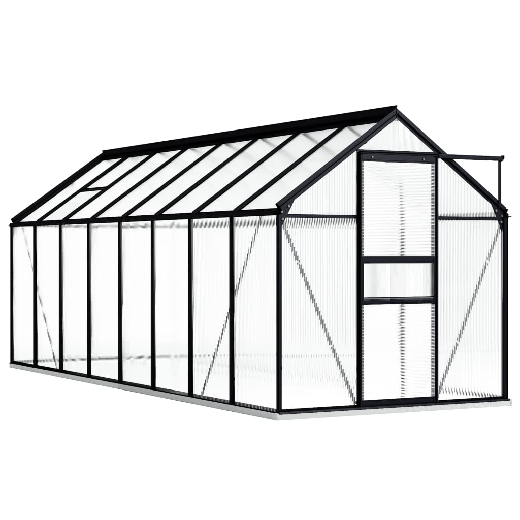 Greenhouse with Base Frame Anthracite Aluminium 9.31 m²