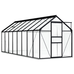 Greenhouse with Base Frame Anthracite Aluminium 9.31 m²