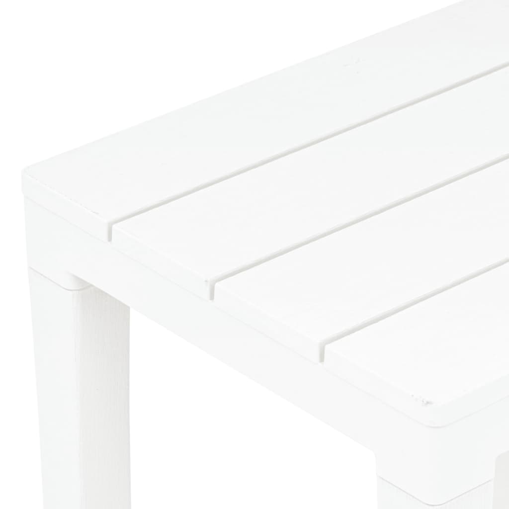 Garden Table with 2 Benches Plastic White